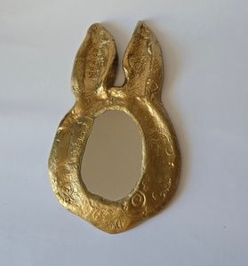 Дзеркало ручної роботи, золоте, розміром 13 на 22 20017 фото